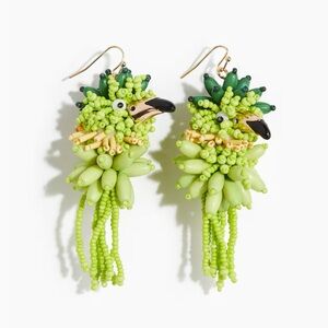 H&M Green Parrot Beaded Earrings